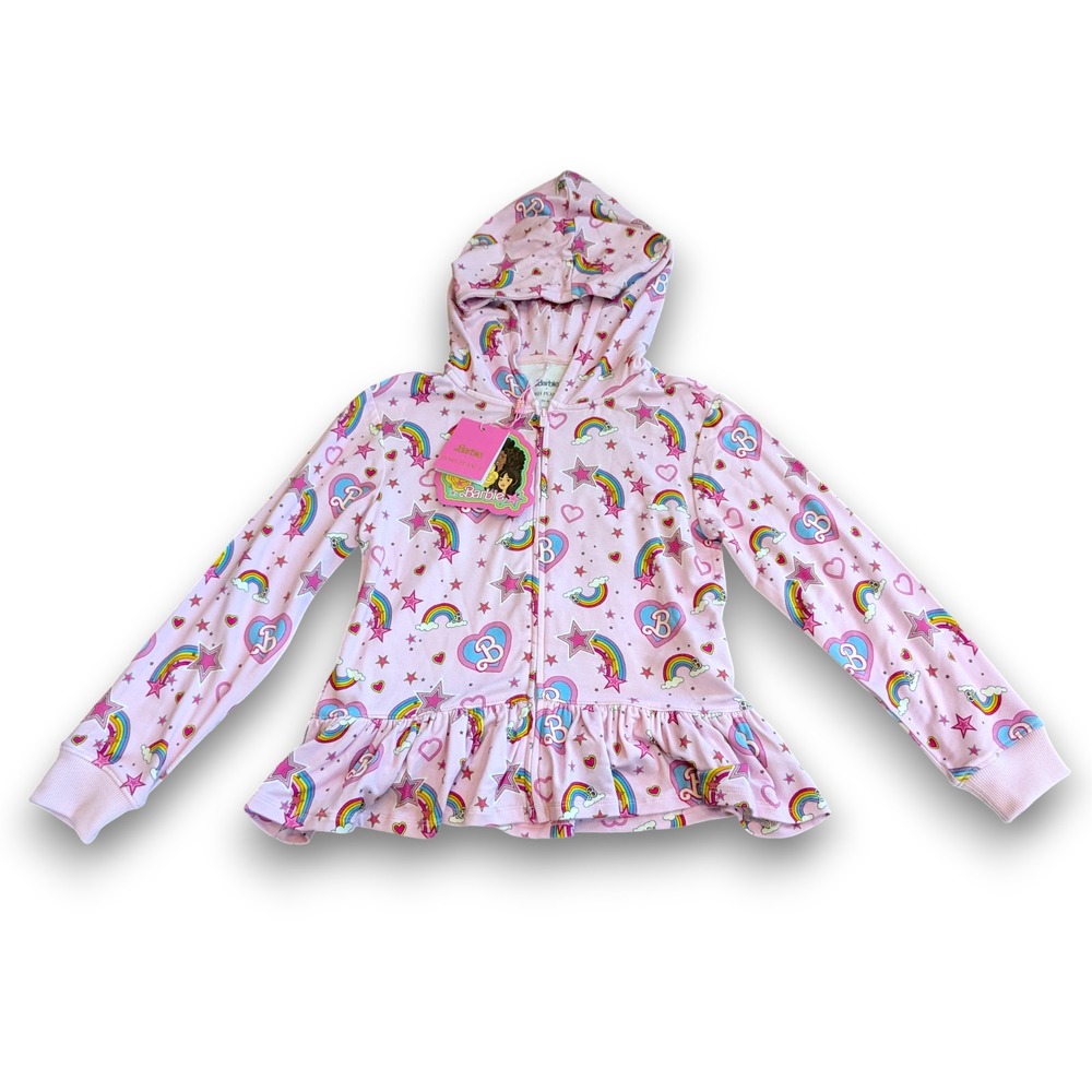 NWT Posh Peanut Barbie Star Power Full Zip Hoodie Ruffle Bamboo Viscose Girl 7/8